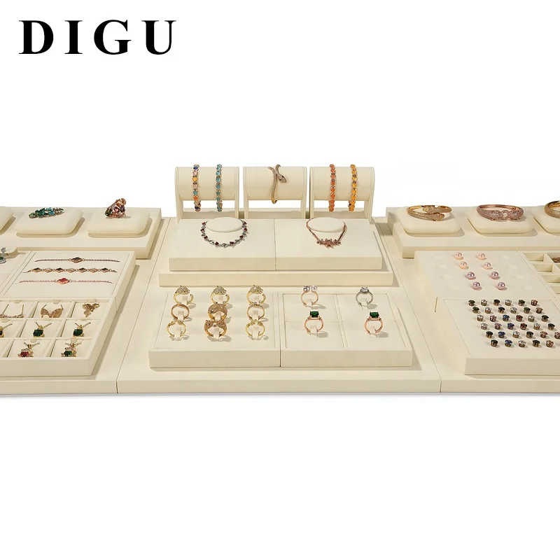 DIGU Luxury Jewelry Store Showcase Exhibitor Free combination module Display Set Metal Jewelry Display Set Stand