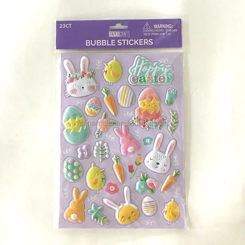 Cartoon Bubble Sticker 3D Easter Stickers