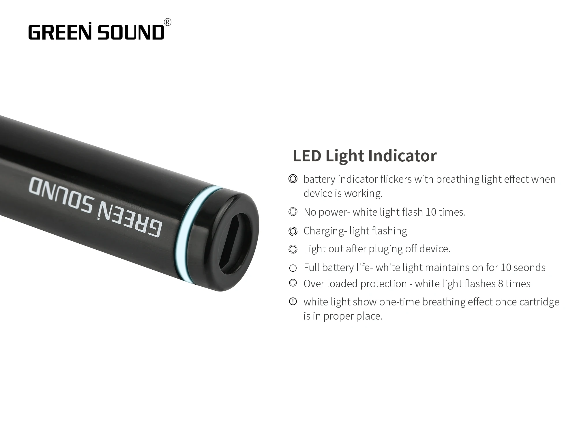 
Vaporlax New vape pen kit Greensound Q3 starter kit 500 mah refillable cartridge 