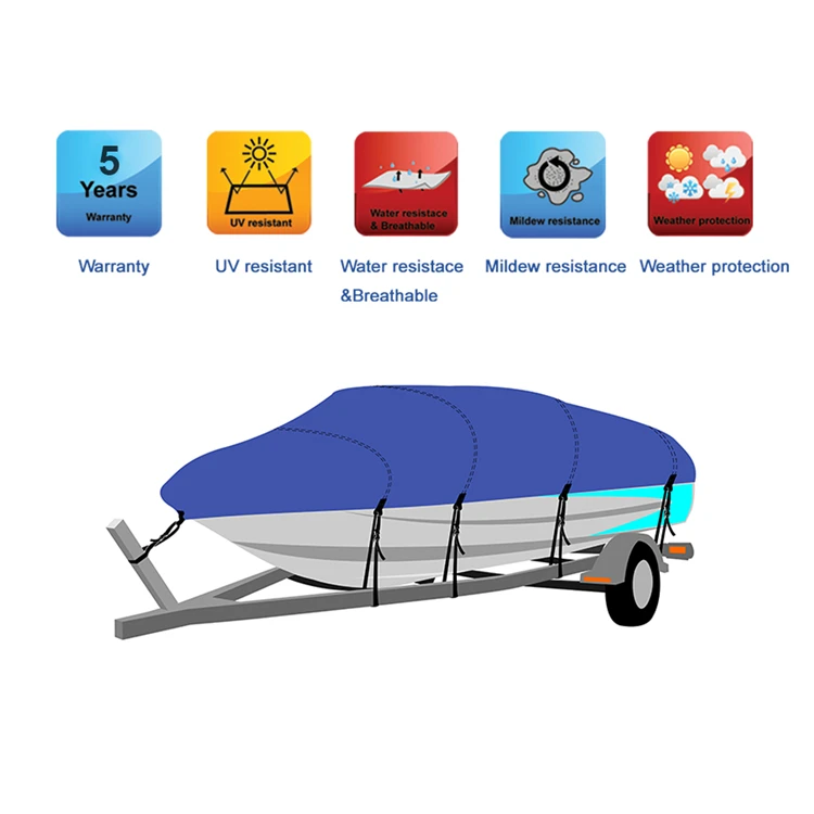
18-20 20-24 24-26 feet UV Resistant 600D Polyester Universal Fit Waterproof t-top boat cover 