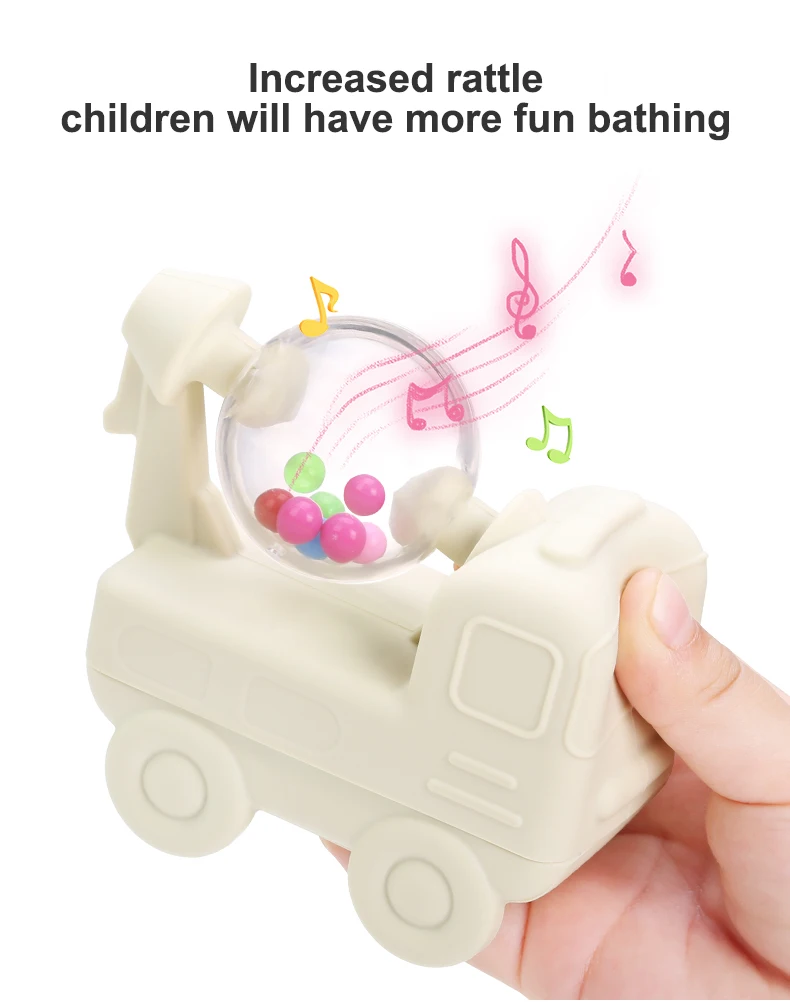 Mold Free Children Kids Water Spray Shower Toys Baby Car Hot Floating Silicone Bath Toys For Babies