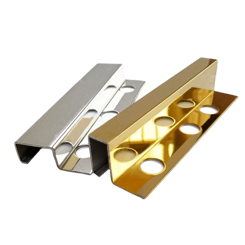 Custom Logo Tile Accessories gold mirror 304 stainless steel wall corner guards ceramic wall angle trim free sample
