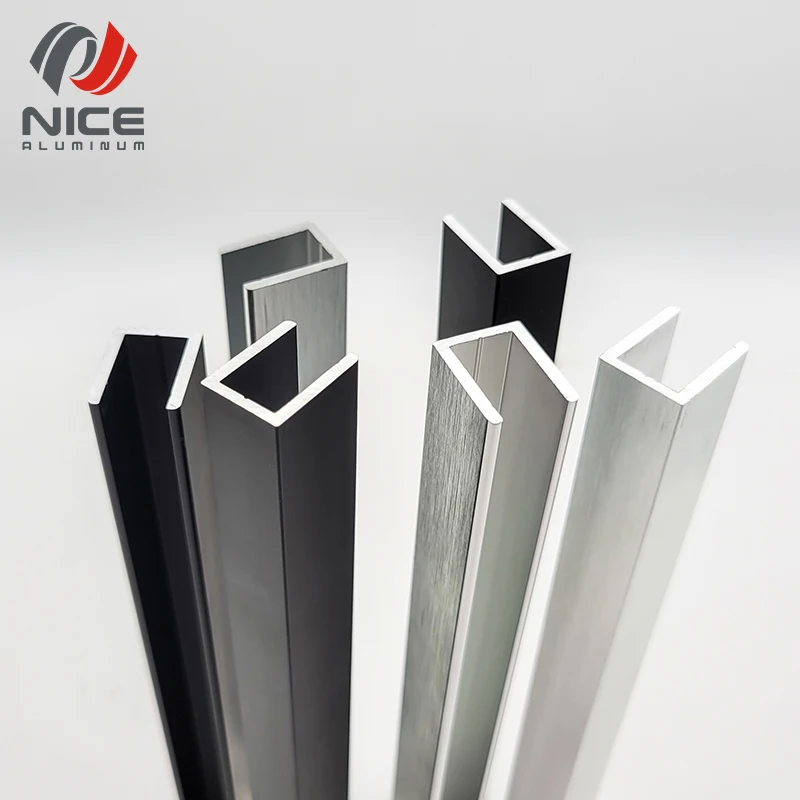 hot selling metal channel for glass custom extruded black industrial aluminum profiles