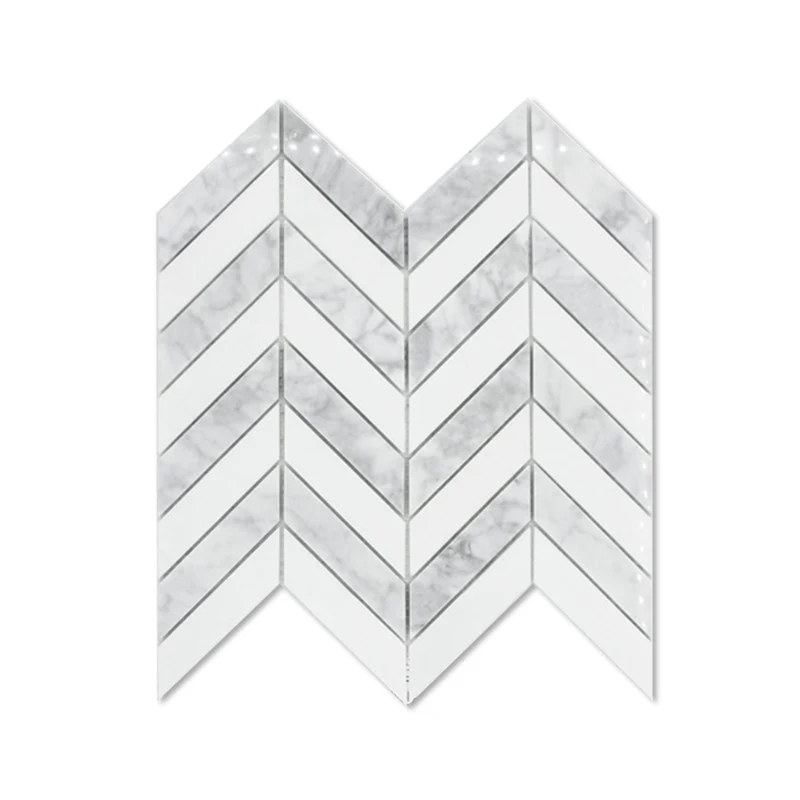 Nordic simplicity style FISHBONE marble tile Mosaic for Bathroom corridor