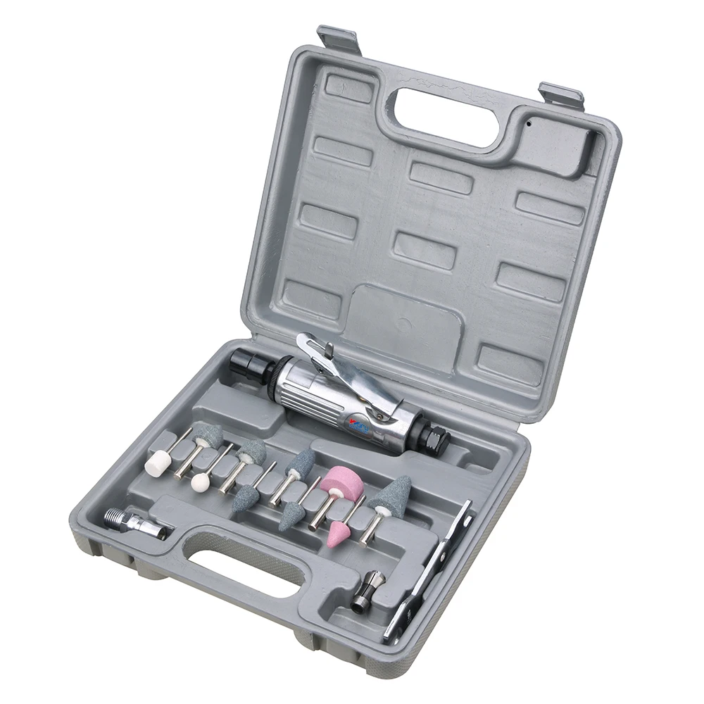 WF-004A 16pc pneumatic air tools straight die grinder set with 1/4 1/8 in collets