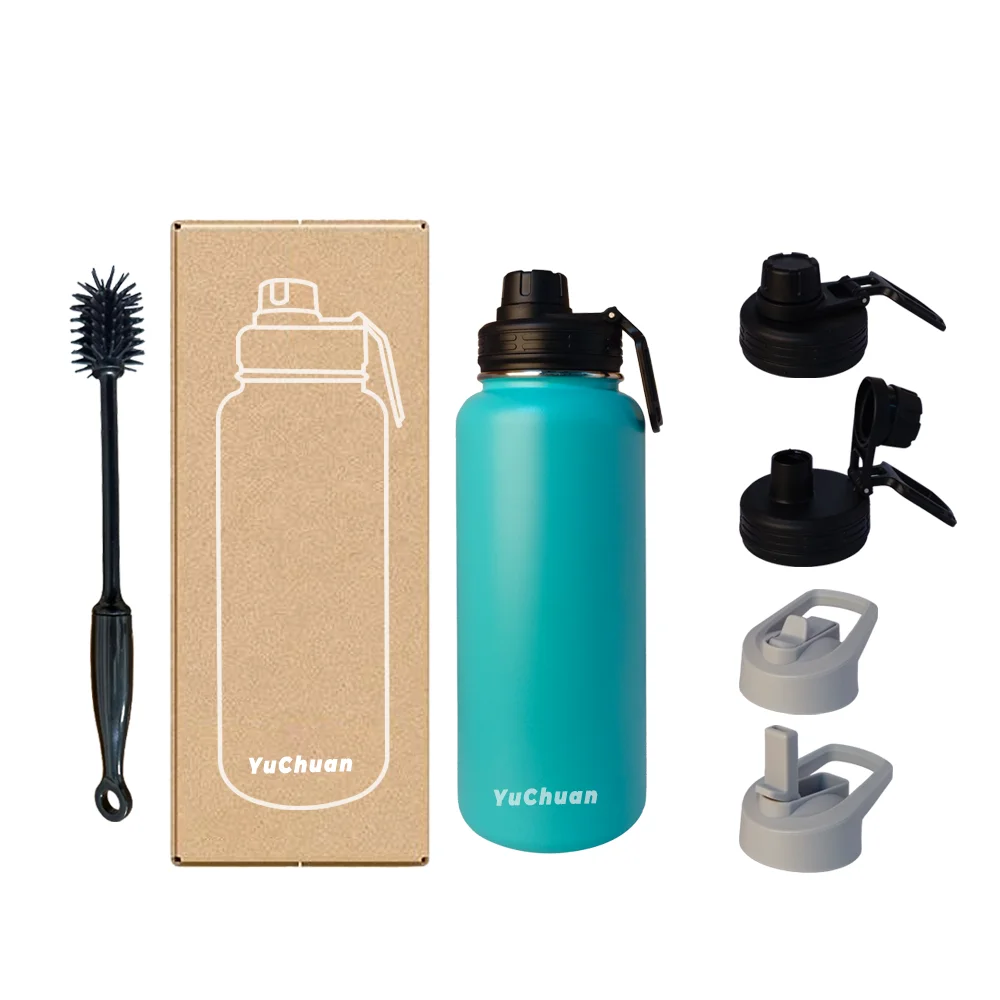 Custom Double Wall Vacuum Flask Insulated Stainless Steel Sport Water Bottle 32oz Wide-mouth Hydro bottle