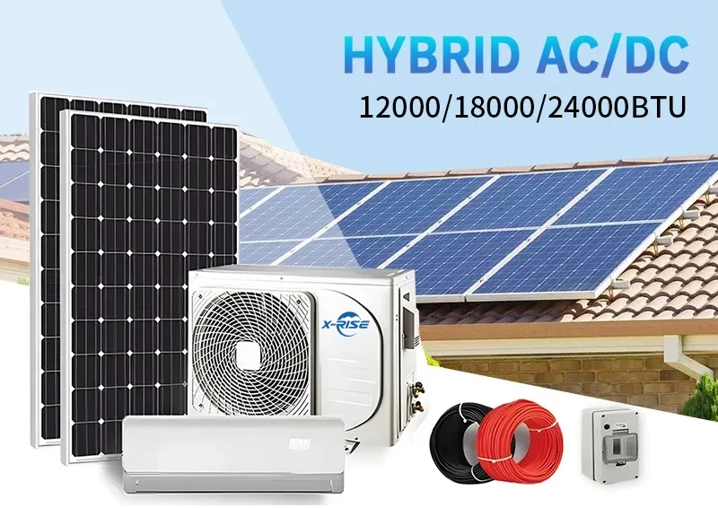 Portable Household ACDC Solar Split Air Conditioner Export-Grade 9000BTU/12000BTU/18000BTU/24000BTU Adaptable Supporting Battery
