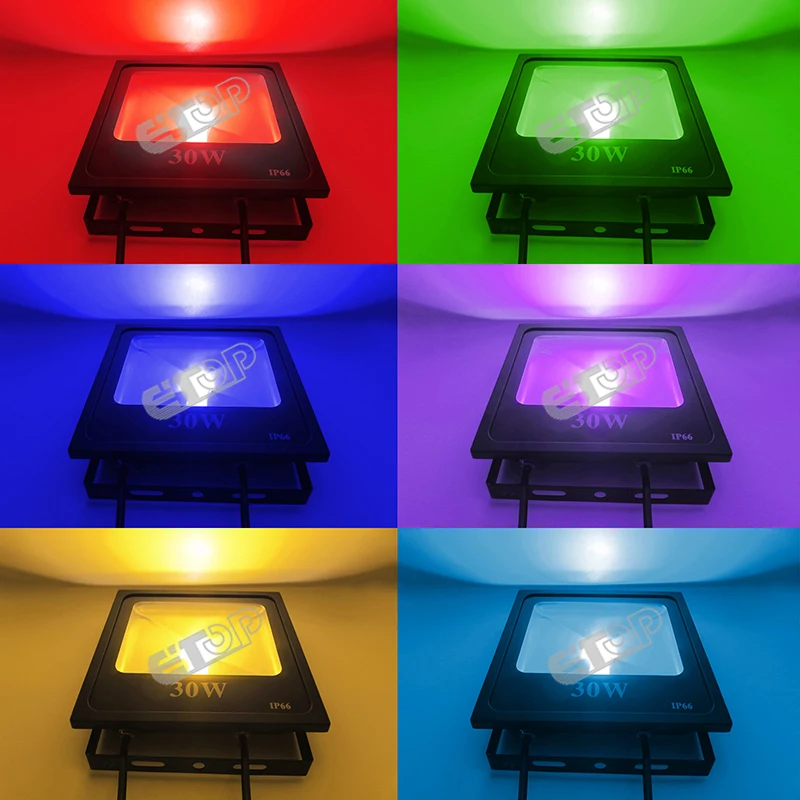ETOP-Addressable DC12V 30W High Power WS2811 Controlled Flood Lights IP66 Waterproof With Raywu/Paulzhang/Xconnect Connectors