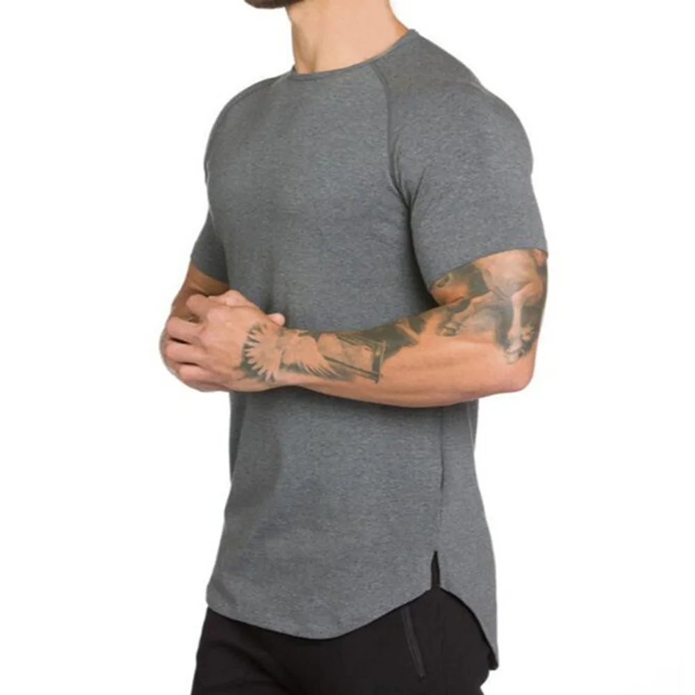 Men's Fitness Bodybuilding T-Shirts Clothes Wholesale New Style High Quality Crew Neck Muscle Gym T-Shirts for Men