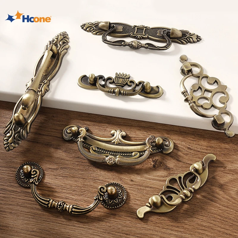 Hoone Metal Kitchen Drawer Cabinet Door Handle Cupboard Door Furniture Antique Vintage Cabinet Knobs Drawer Handle