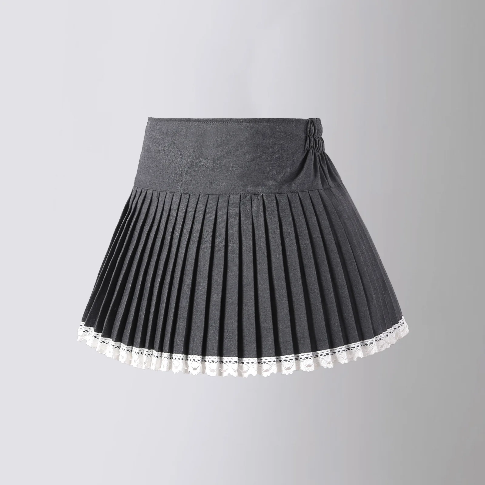 2024 New Toddler to Teenager Girls Brown Gray Black Pleated Skirt 3-9 Years