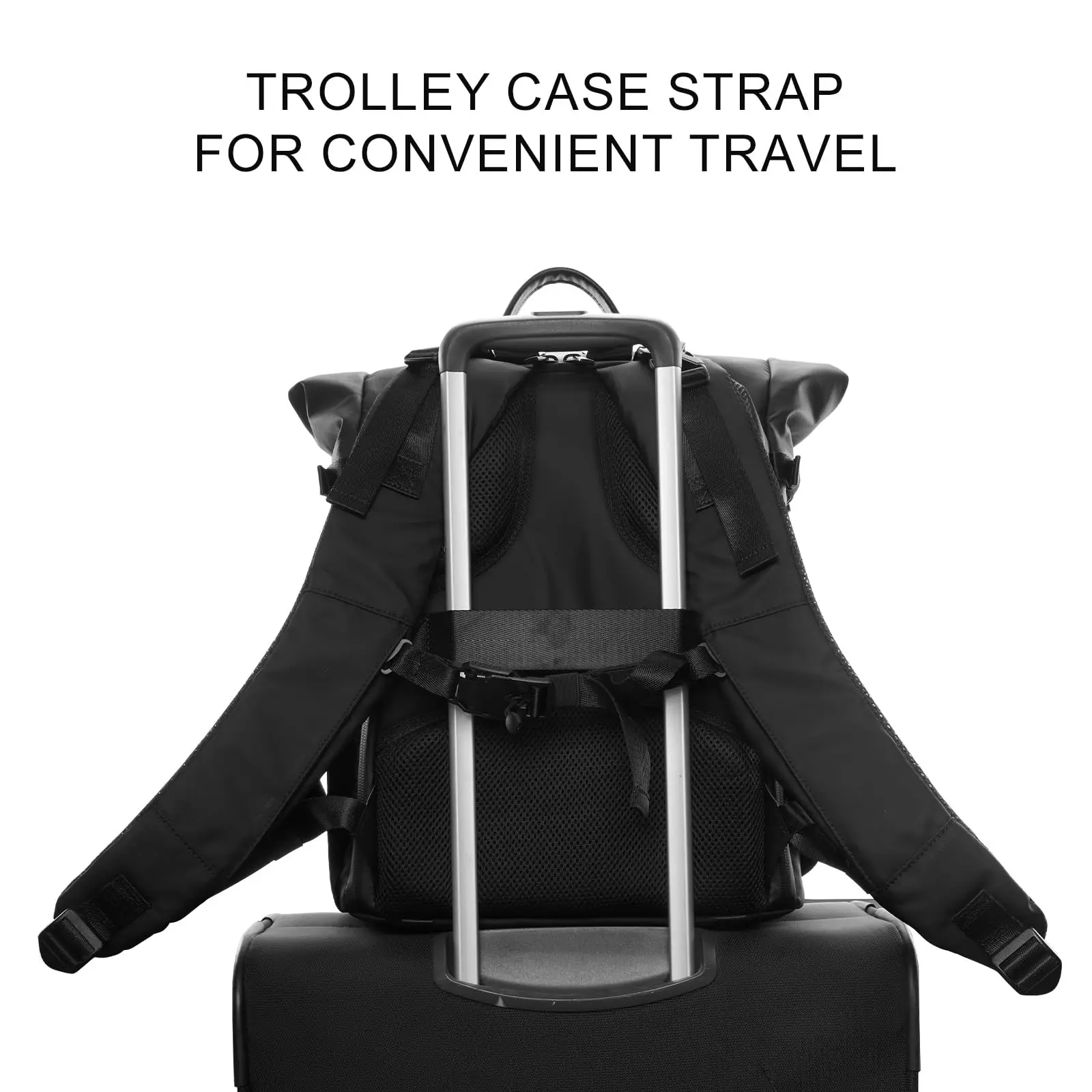 D113 Roll Top Waterproof Large Breathable Photography Professional Leather Travel Dslr Slr 13'  15.6' Laptop Camera Backpack