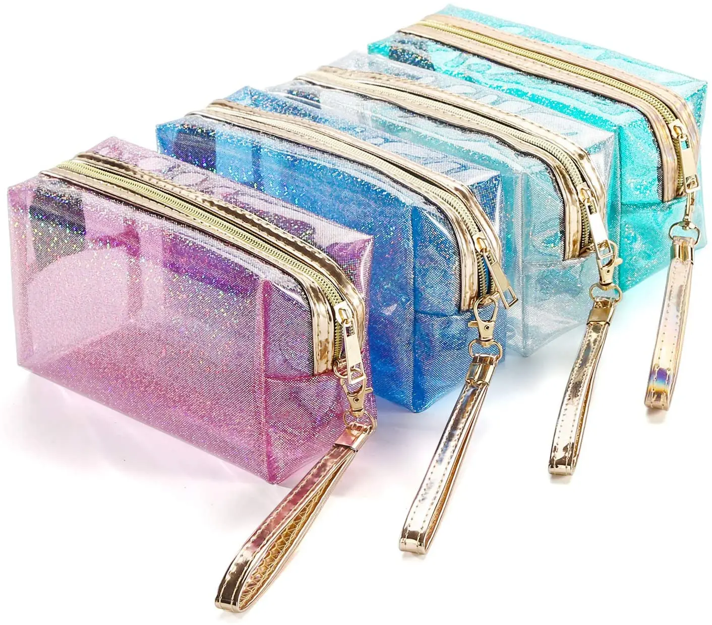 Office School Supplies Waterproof Pvc Transparent Zippered Pencil Box Stationery Pencil Pouch For Girls Pencil Bags