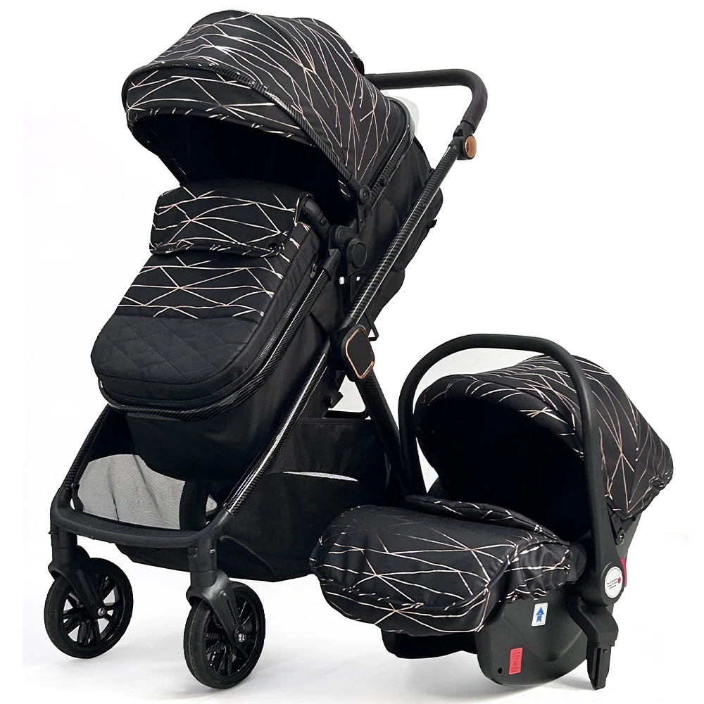 Fashionable Stroller Baby Kinderwagen 3 In 1 With Carseat Compact Luxury Pram For Newborn Baby Stroller 3 In 1 With Car Seat