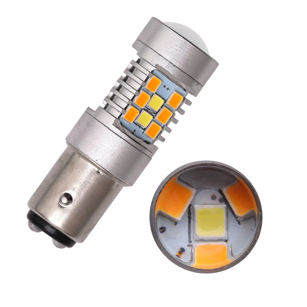 Dual Color 1157 BAY15D P21/5W Led T20 7443 W21/5W Led Bulb T25 3157 P27/7W Car DRL Turn Signal Lamp Auto Lights Bulb 12V