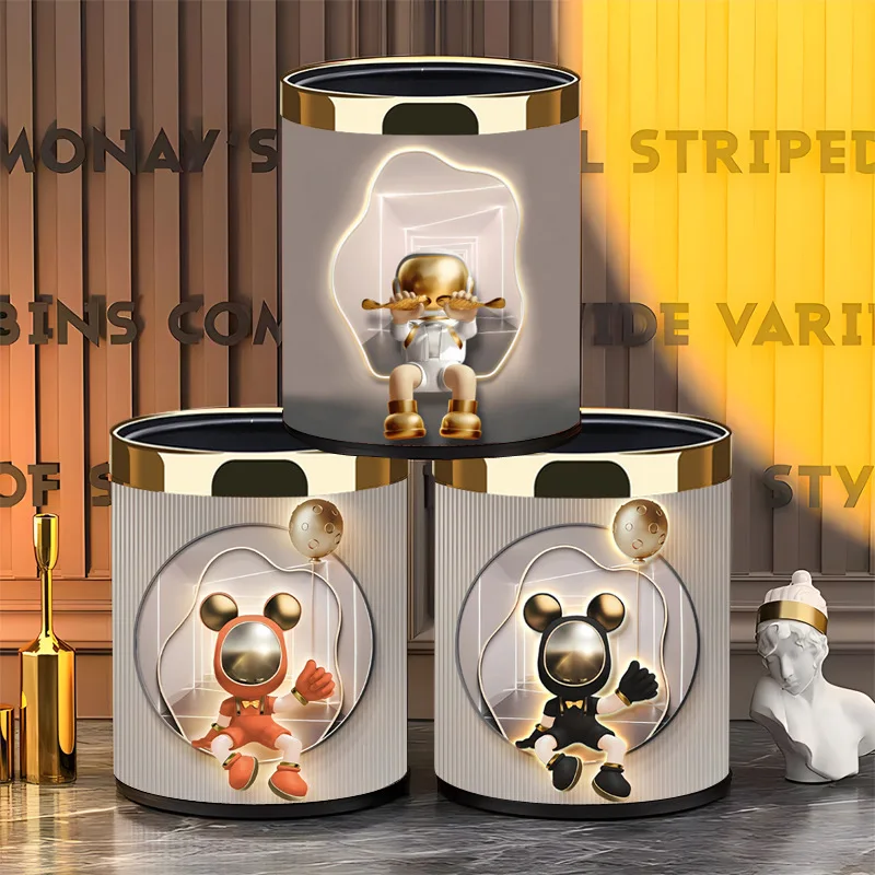 Большой красивый двухслойный мусорный бак креативные настраиваемые фотографии для домашнего использования гостиные ванные комнаты-для мусорных