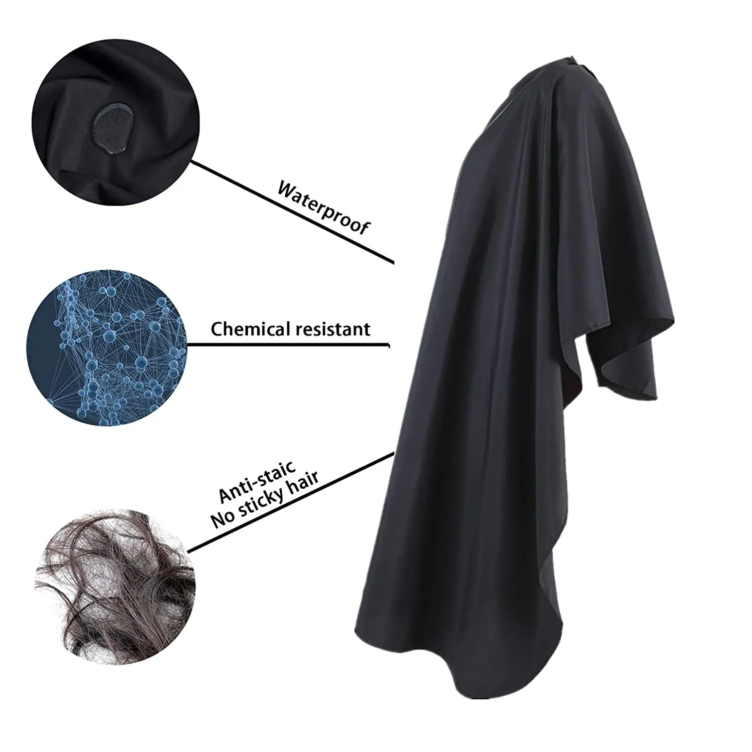 Custom Logo  Professional Salon Use Cape Hair Cutting Polyester Barber Styling Cape with Buttons