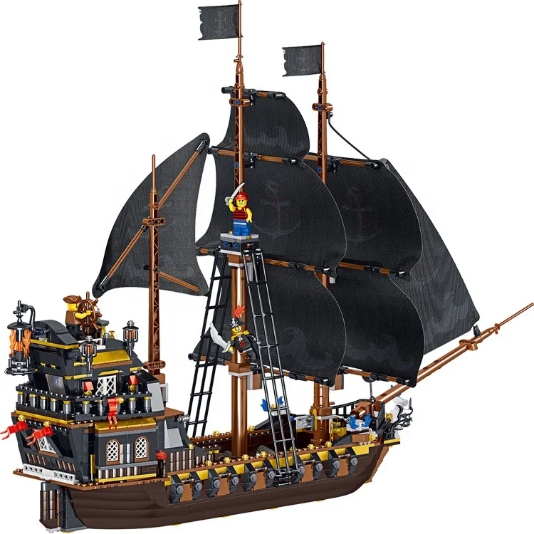 zhe gao Customized Kids Toys New Arrival Pirate Ship Model Plastic Building Blocks Creative Educational Legoing Building Bricks