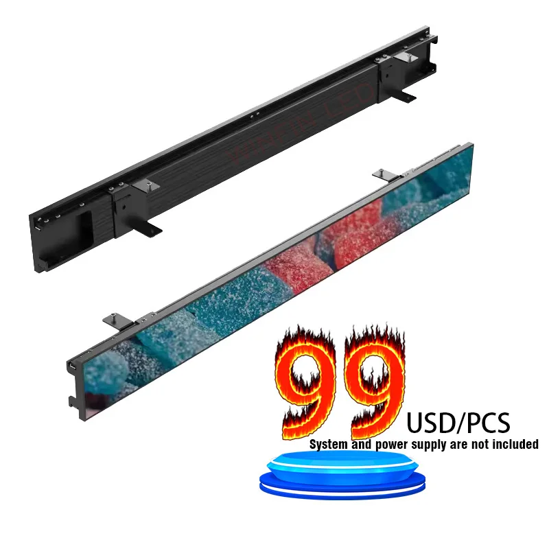 Supermarket P1.8 Digital Signage Shelf Led Screen Smart Shelve Led display Sport Ticker Strip Electronic advertising Displays