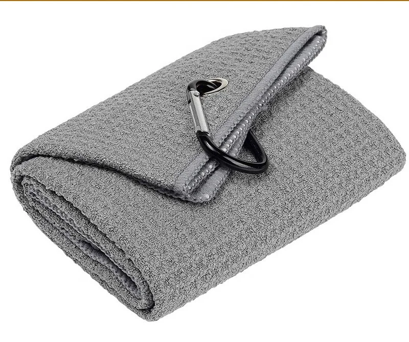 Custom Personalized Printed Cotton Material Quick Drying Golf Towel With Grommet And Golf Brush Set Blank Printing Golf Towels