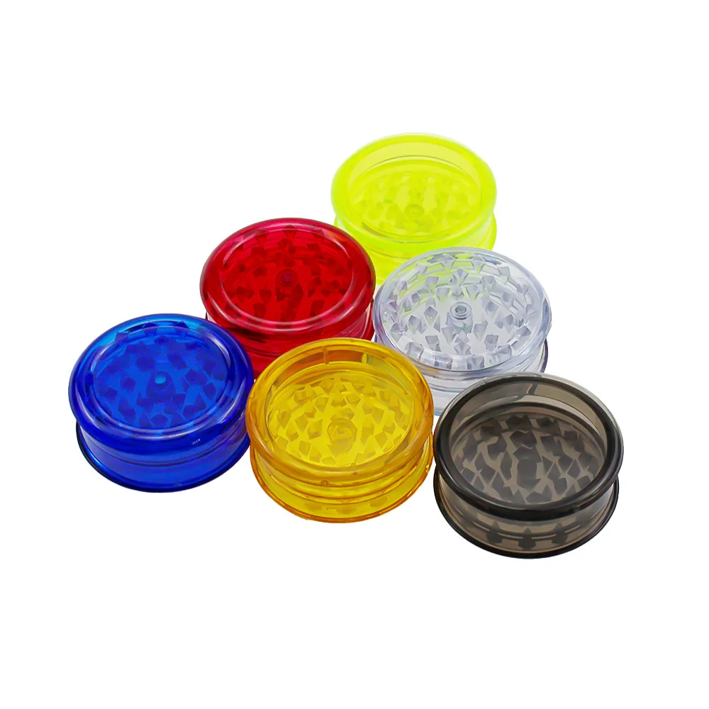 
plastic Herb grinder with 3layer 60mm tobacco grinders bag for smoke accessories smoking pipes 