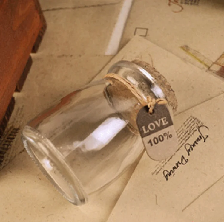 wishing message mini decorative cork glass bottle gift drifting glass bottle with crok