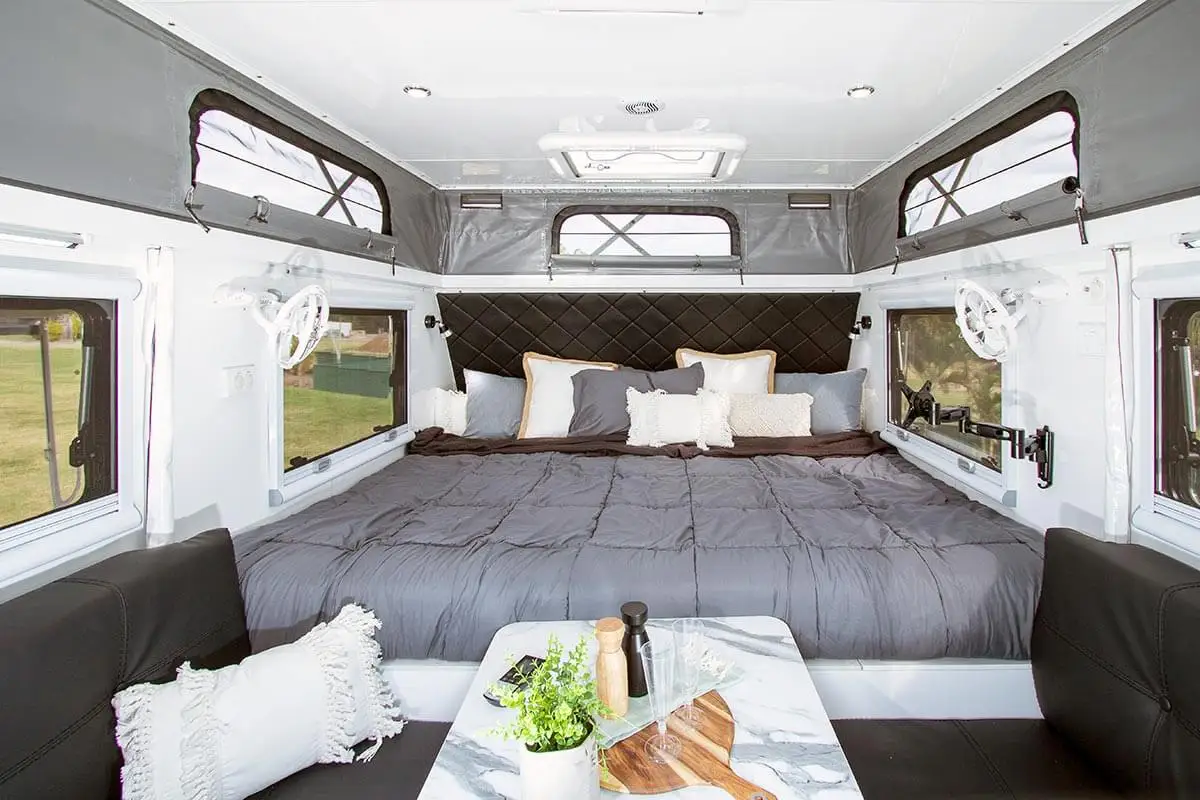 
2021 Ecocampor Affordable 14FT Off Road Hybrid Caravan Camping Travel Trailer with Ensuite for Sale 