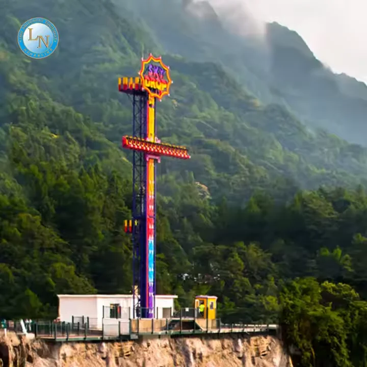 Jumping Park Thrilling Rotate Free Fall Drop Tower Drop Tower Amusement Rides For Sale Entertainment Equipment Jumping