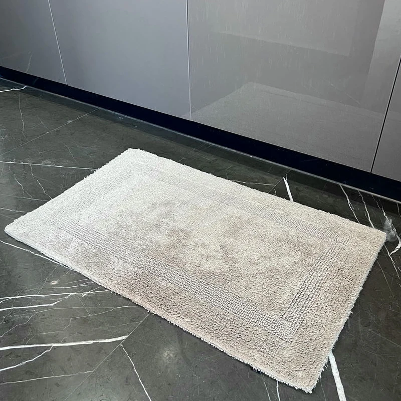 FQC Reversible Bathmat 20 x 32 inches 100% Cotton Absorbent Luxury Soft Rectangle Bath Mat Towel Non-Slip for Bathroom Floor Mat