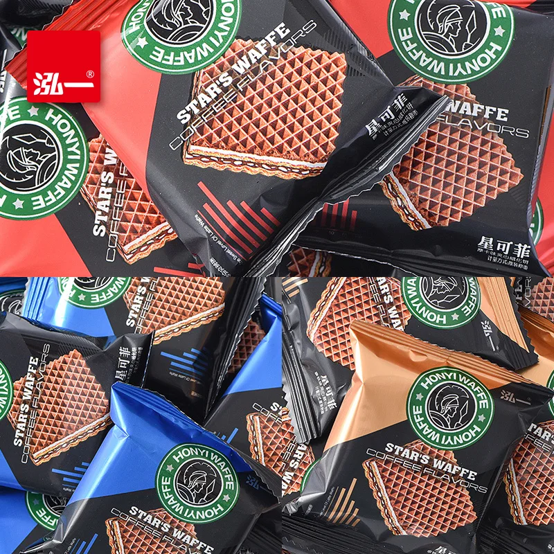 
300g Factory Supply Coffee flavor Chocolate Wafer Biscuit cream filled Sncak 