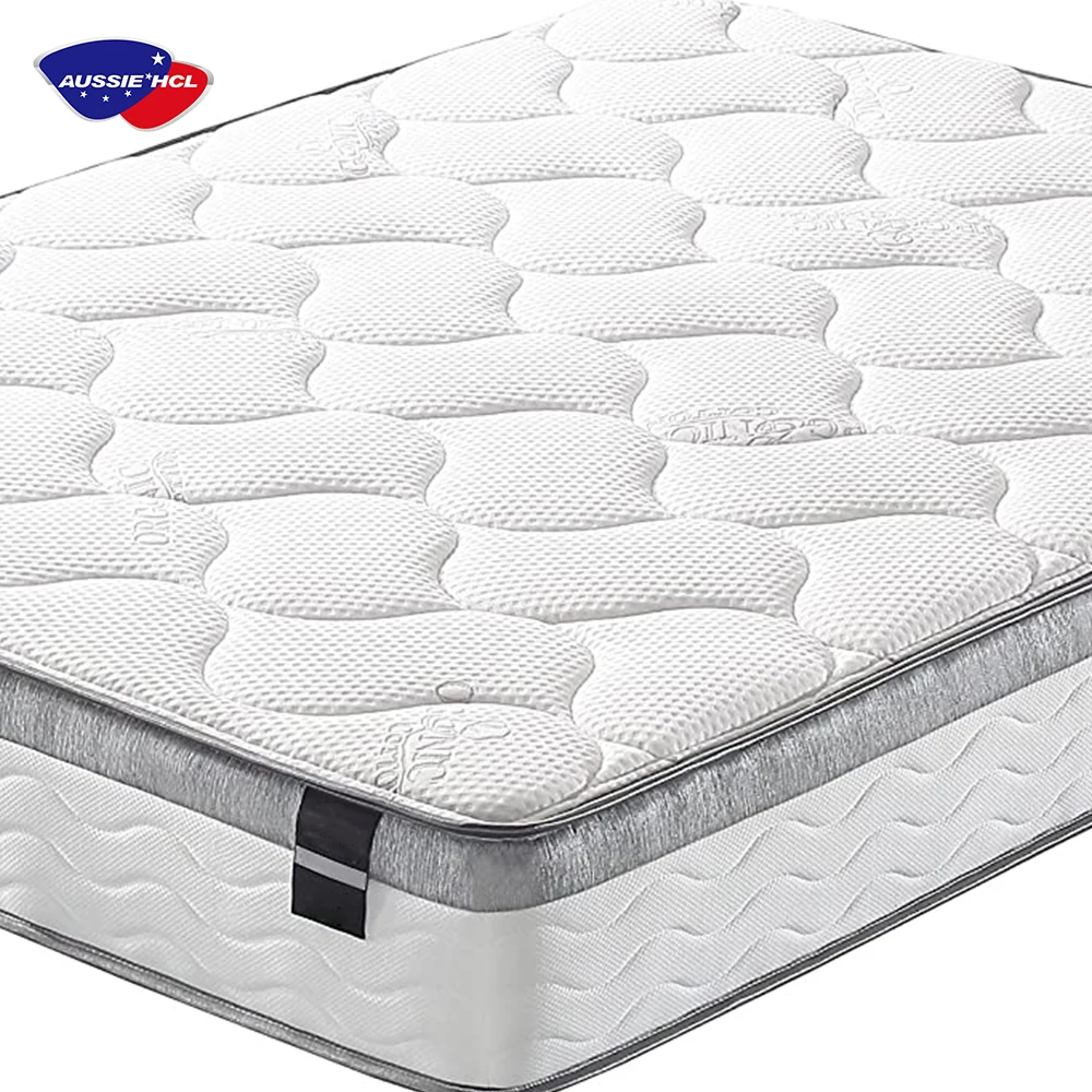 AUSSIE full inch mattresses the best factory roll into box sleeping well king double gel memory foam hybrid mattress