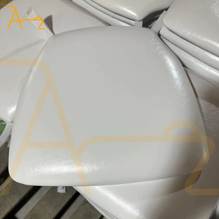 Wholesale price white PU leather Sponge seat cushion Hotel Wedding Event Party Tiffany Acrylic Chiavari Resin Chairs cushions