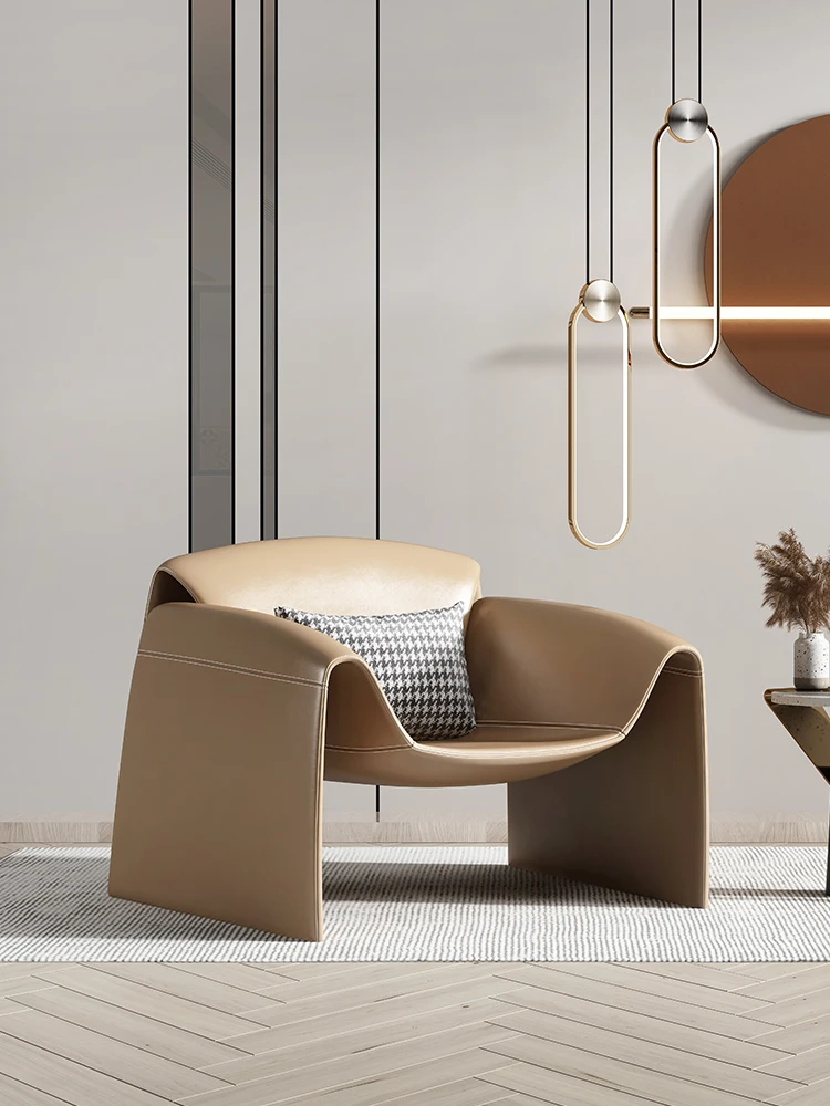 Light luxury living room unusual M word crab chair tiger small chair leather furniture