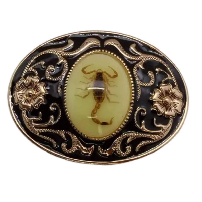 New horse saddle belt buckle Decorative Buckle of luminous scorpion pattern