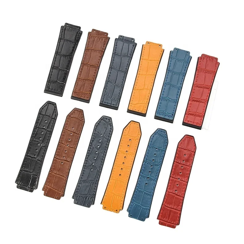 Genuine Leather Watch Band For Hublot strap Big Bang Series Cowhide Strap 25*19mm Wristband Accessories Men Luxury Watch Straps