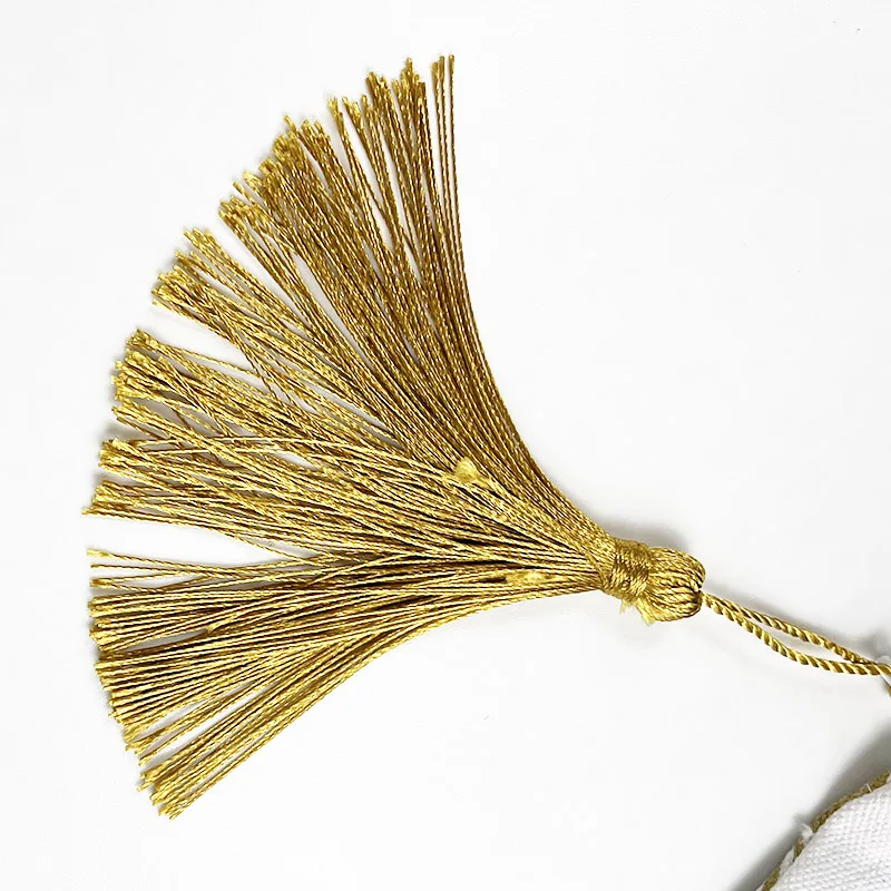 Lady Cotton Canvas Gold Glitter Printing Cosmetic Make Up Bag With Tassel