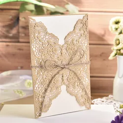 Свадебная пригласительная открытка для свадебного приглашения с кружевным лазером поздравительные открытки для деловых приглашений