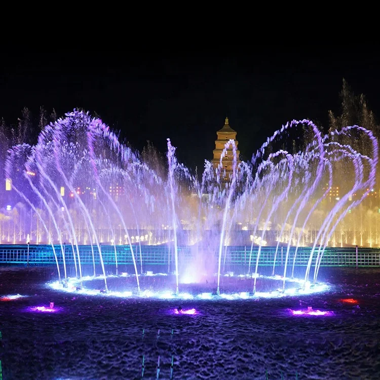 Fenlin factory large colorful led lighted decorative water dancing outdoor music fountain