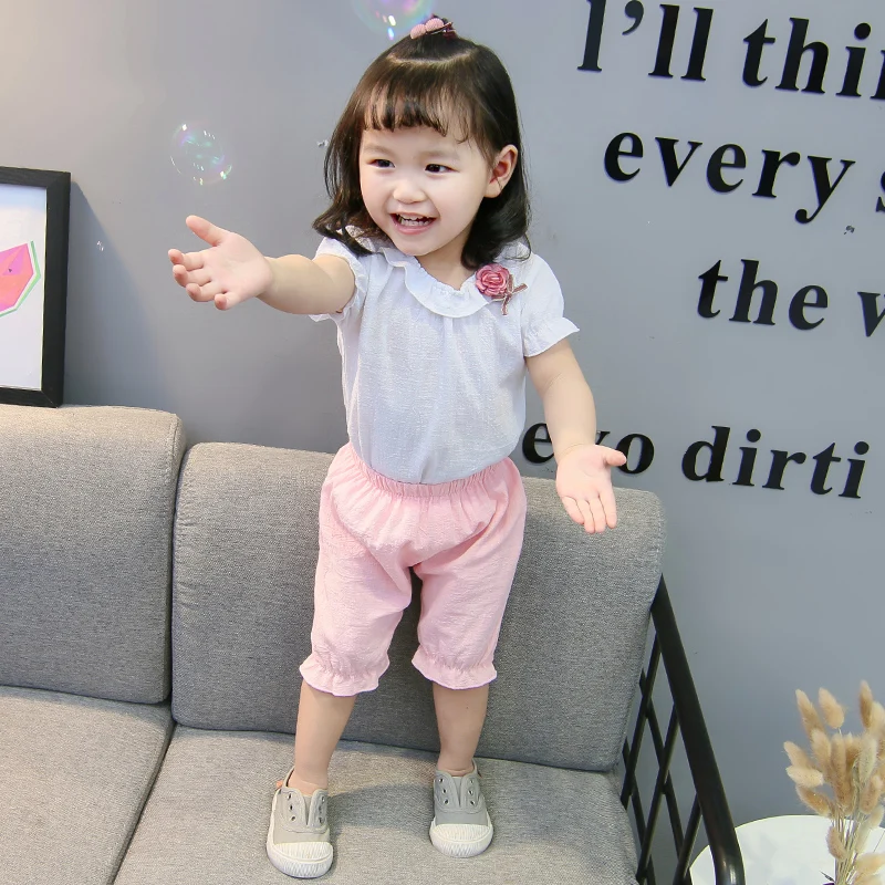  Комплект для девочек с коротким рукавом и принтом новинка 2021 летняя одежда в иностранном стиле детей младенцев популярный стиль приложение производителей внешней торговли