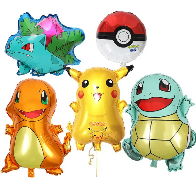 QAKGL wholesale18inch round shape foil cartoon character balloon party decoration Pika chu helium foil Poke mon balloons