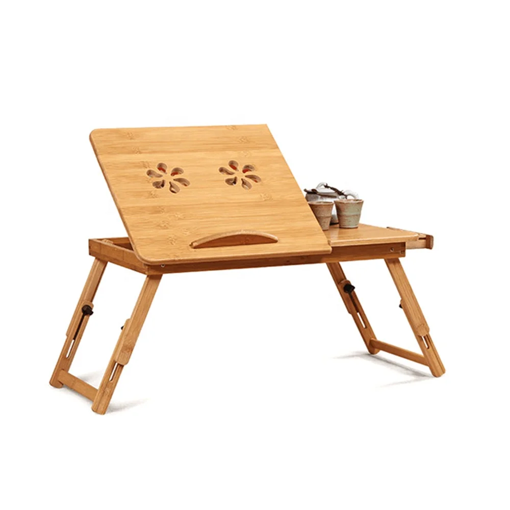 foldable bamboo laptop table, computer desk in bed wholesale
