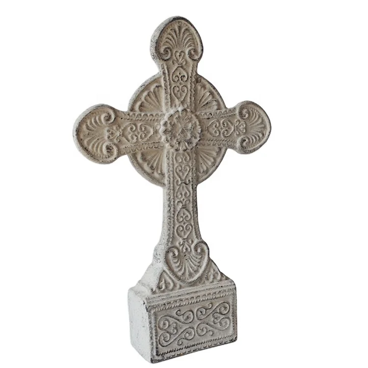 Cast iron German cross, vintage cement color heavy metal cross