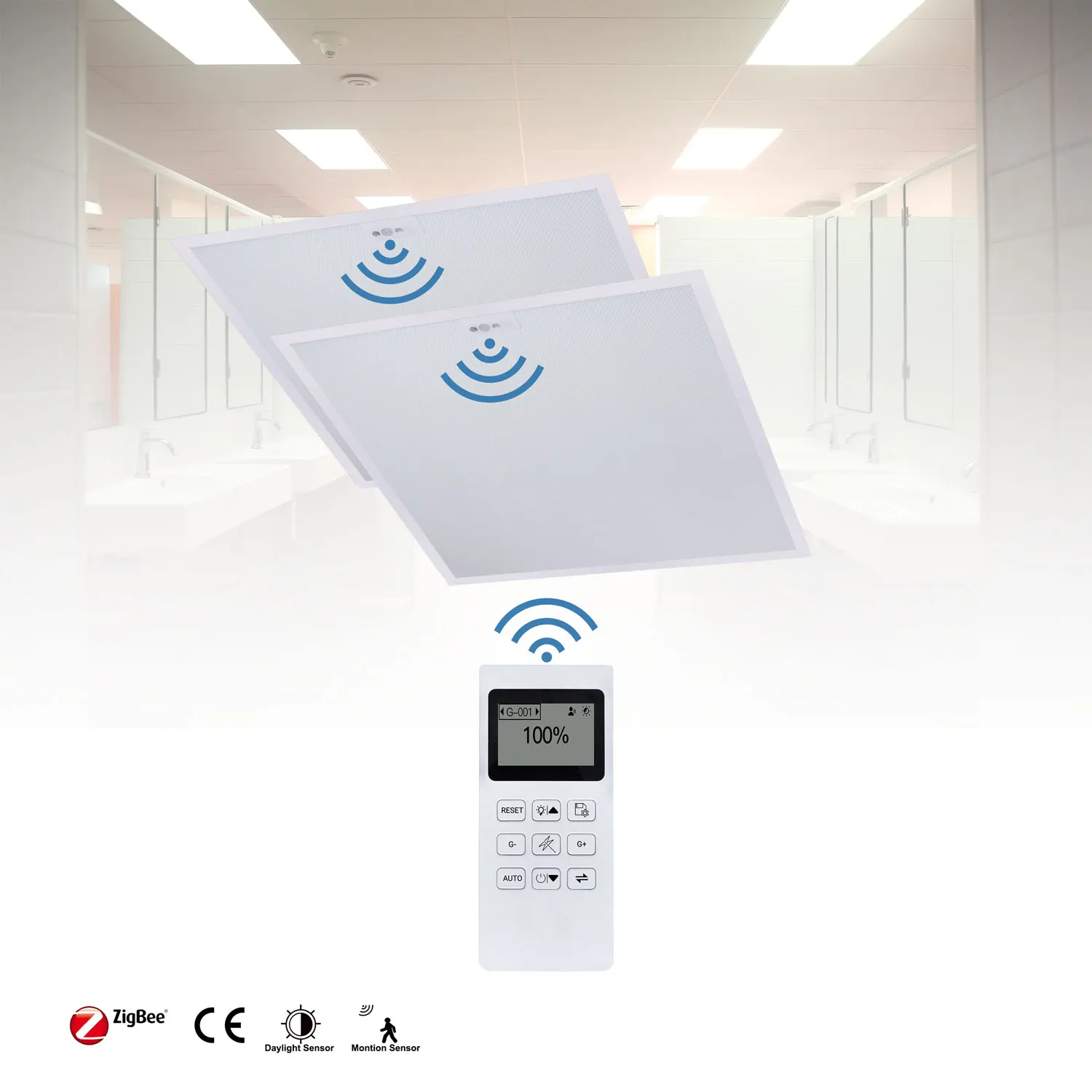 40w Hospital Led Panel Clean Room Panel Light For Decontamination Chamber with Sensors