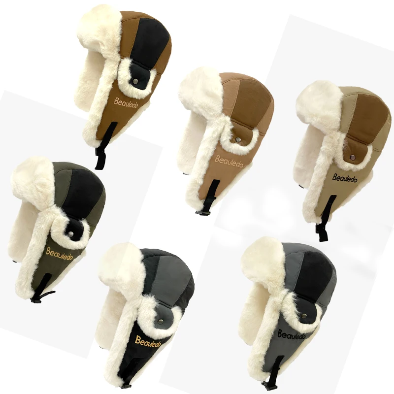 Russian Hat Bomber Soft Faux Fur Ear Flap Hat Cap Winter Ski Trooper Trapper Winter Hats