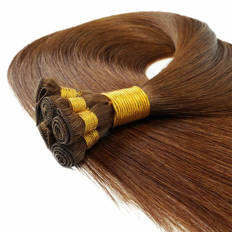 Hot Selling weft Human Hair Extensions Wholesaler Remy Hair Cuticle Intace hand tied weft Extension