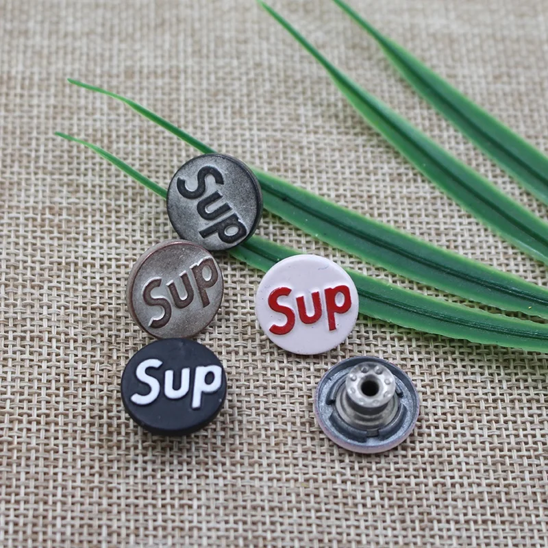 Factory wholesale fashion design custom logo jeans buttons for pants