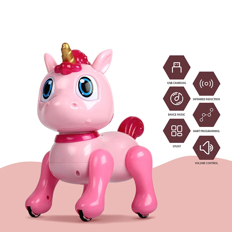 New Arrivals Pink Horse Smart RC Robot Toys Kids Interactive Intelligent Remote Control Animal Robot 2.4G Radio Control Toys