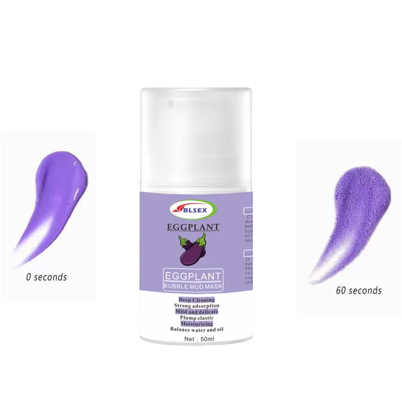 Customize Wholesale Eggplant Bubble Mud Mask 50ml Natural Skin Care  Eggplant Mud Mask Sleeping Mask   Deep Cleansing Bubble