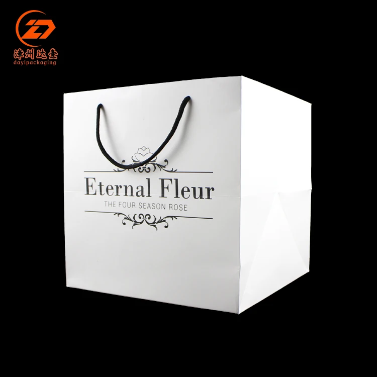 Cosmetic Bags Hot Sale Rose Gold Clothing Paper With Ribbon Holographic Shopping Wedding Bag Gift