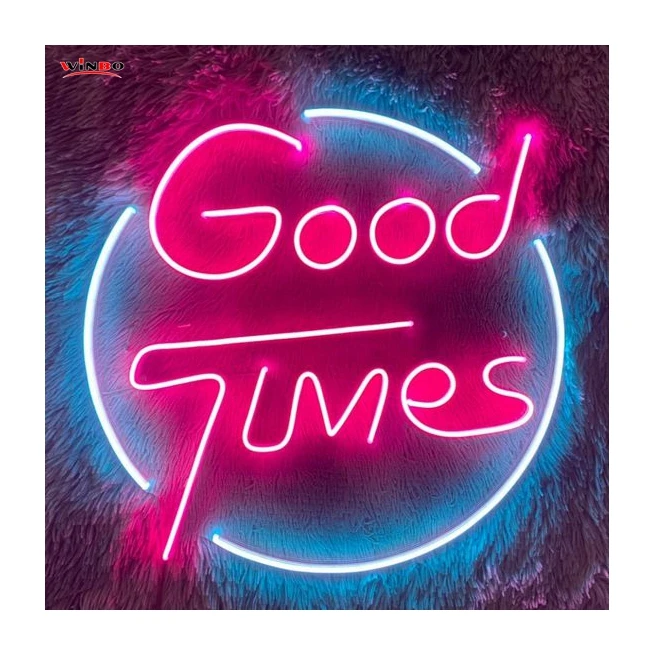 Winbo Dropshipping Custom led light neon sign Room Home Decoration Free design good times neon sign